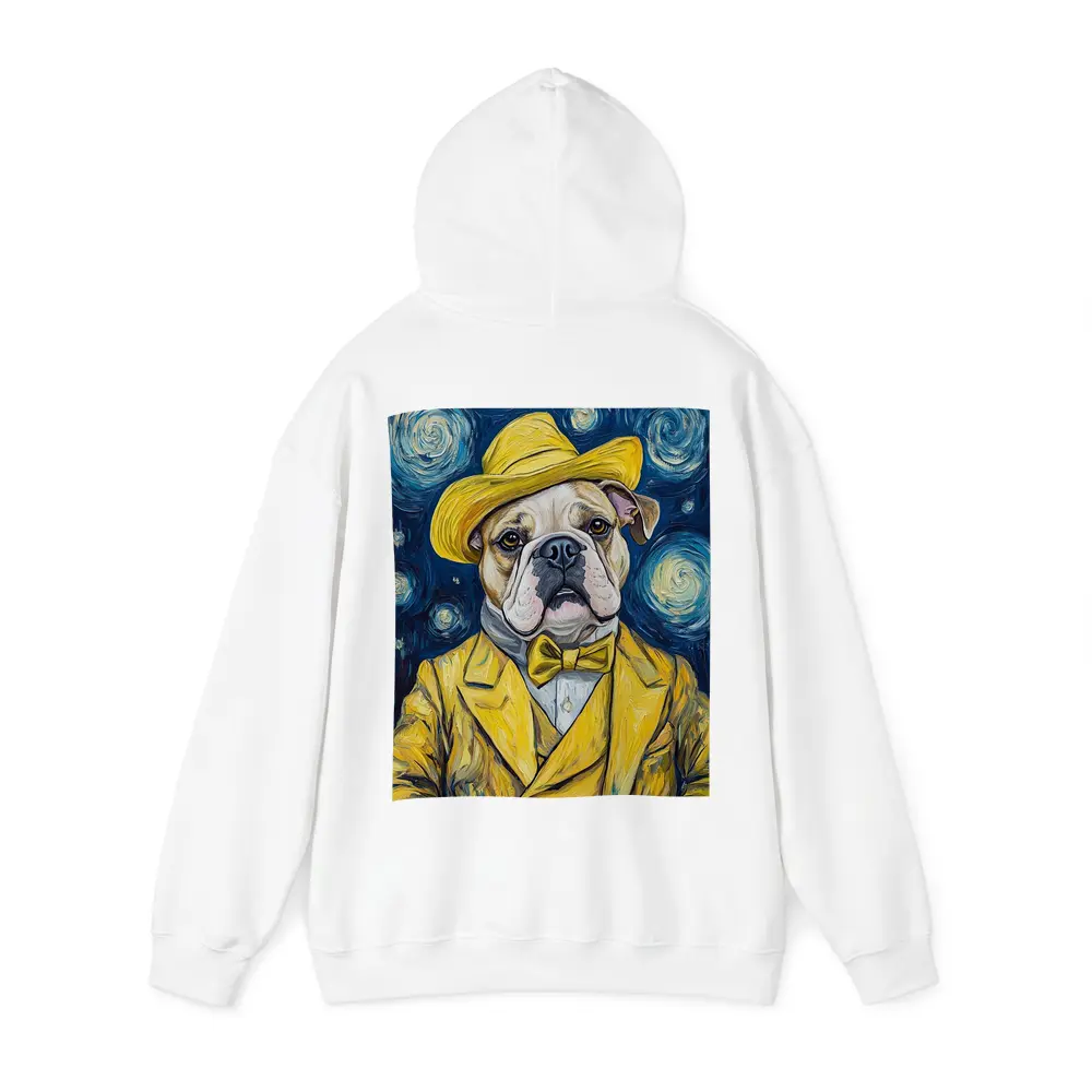 English Bulldog Yellow Suit Starry Night – Hoodies