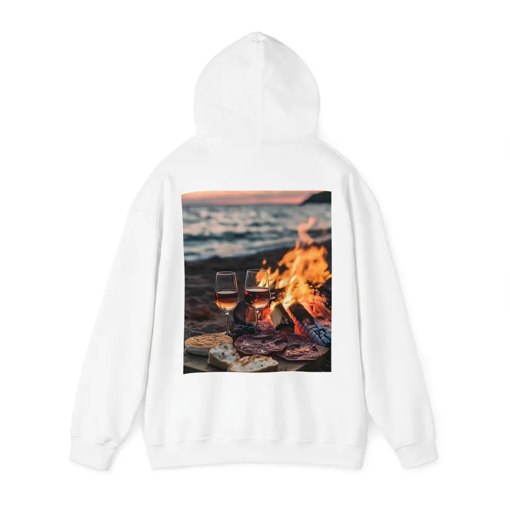 Wine and Charcuterie Beach Bonfire Sunset – Hoodies