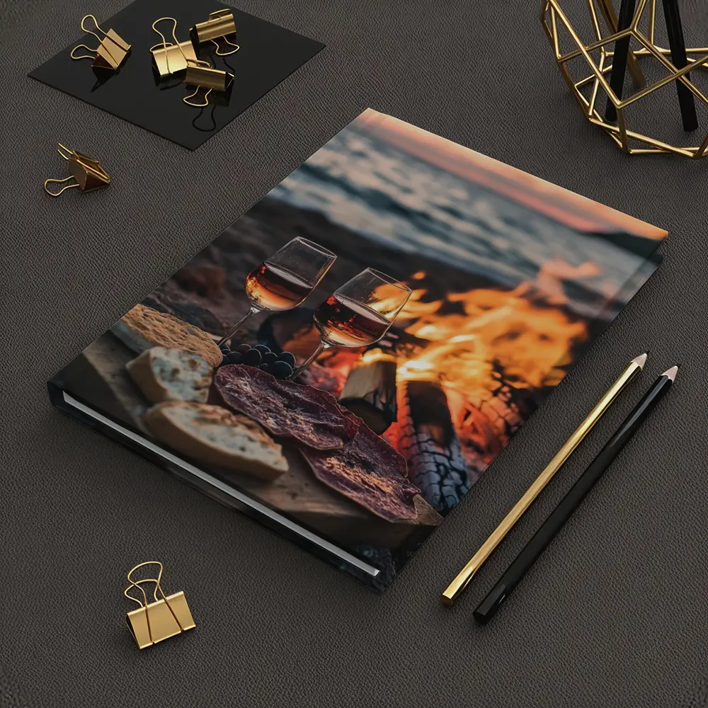 Wine and Charcuterie Beach Bonfire Sunset – Notebooks