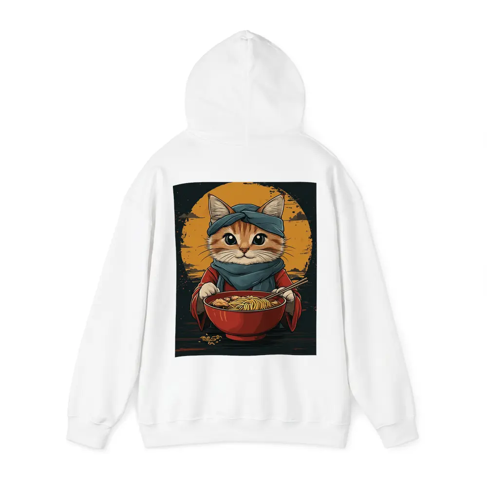 Samurai Cat Eating Ramen Bowl Art – Hoodies