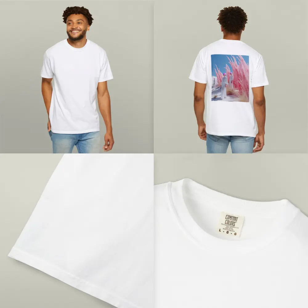 Futuristic Women Pink Pampas White Desert – T-Shirts