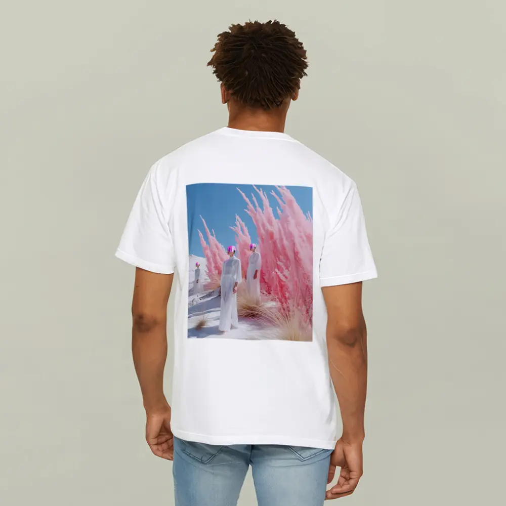Futuristic Women Pink Pampas White Desert – T-Shirts