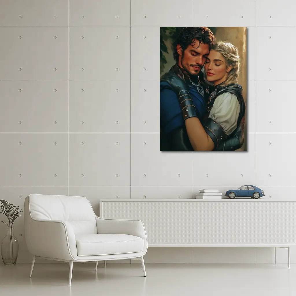 Medieval Fantasy Couple Romantic Digital Art – Wall Art