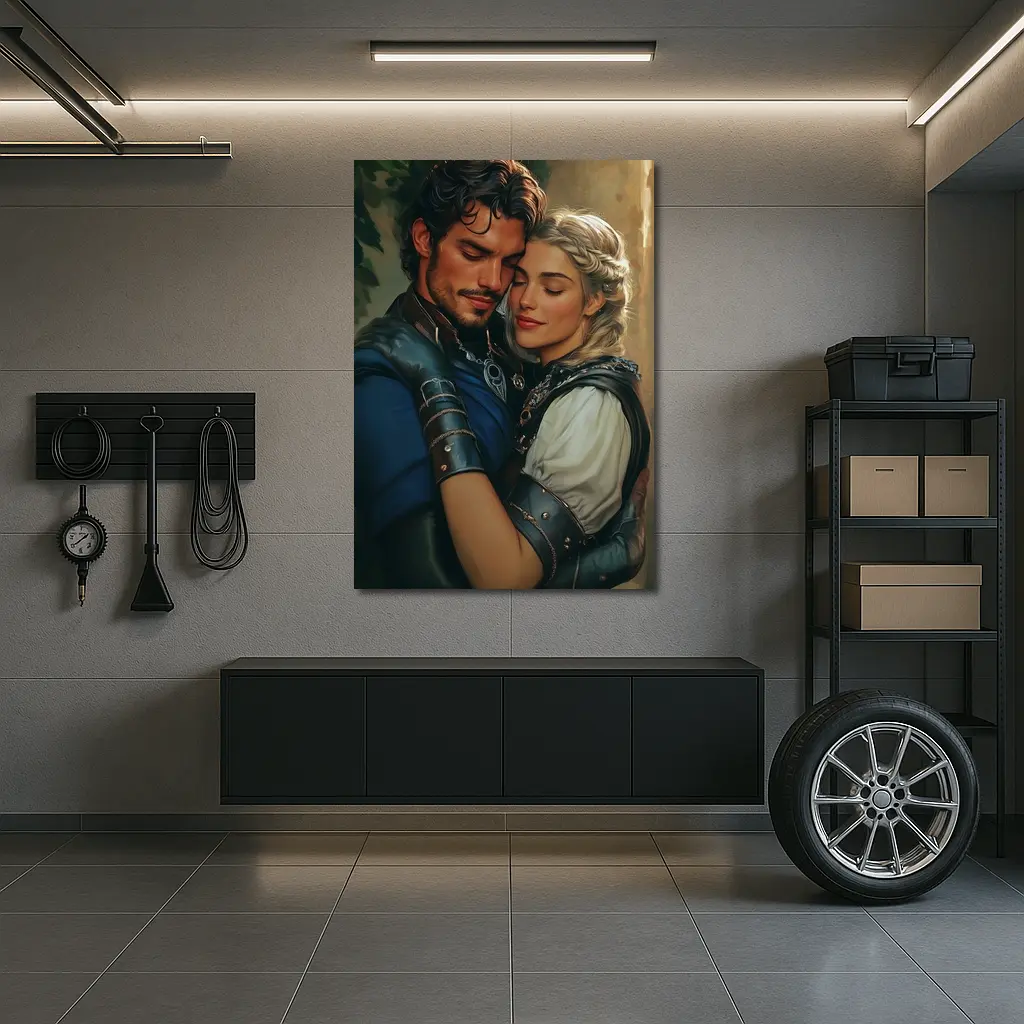 Medieval Fantasy Couple Romantic Digital Art – Wall Art