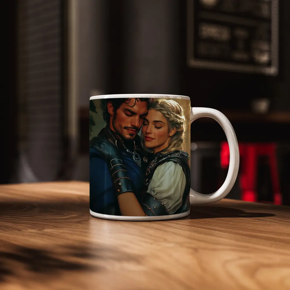 Medieval Fantasy Couple Romantic Digital Art – Mugs