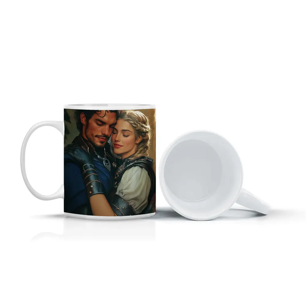 Medieval Fantasy Couple Romantic Digital Art – Mugs