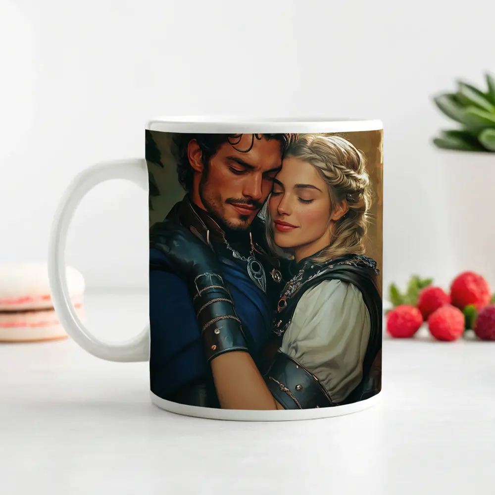 Medieval Fantasy Couple Romantic Digital Art – Mugs