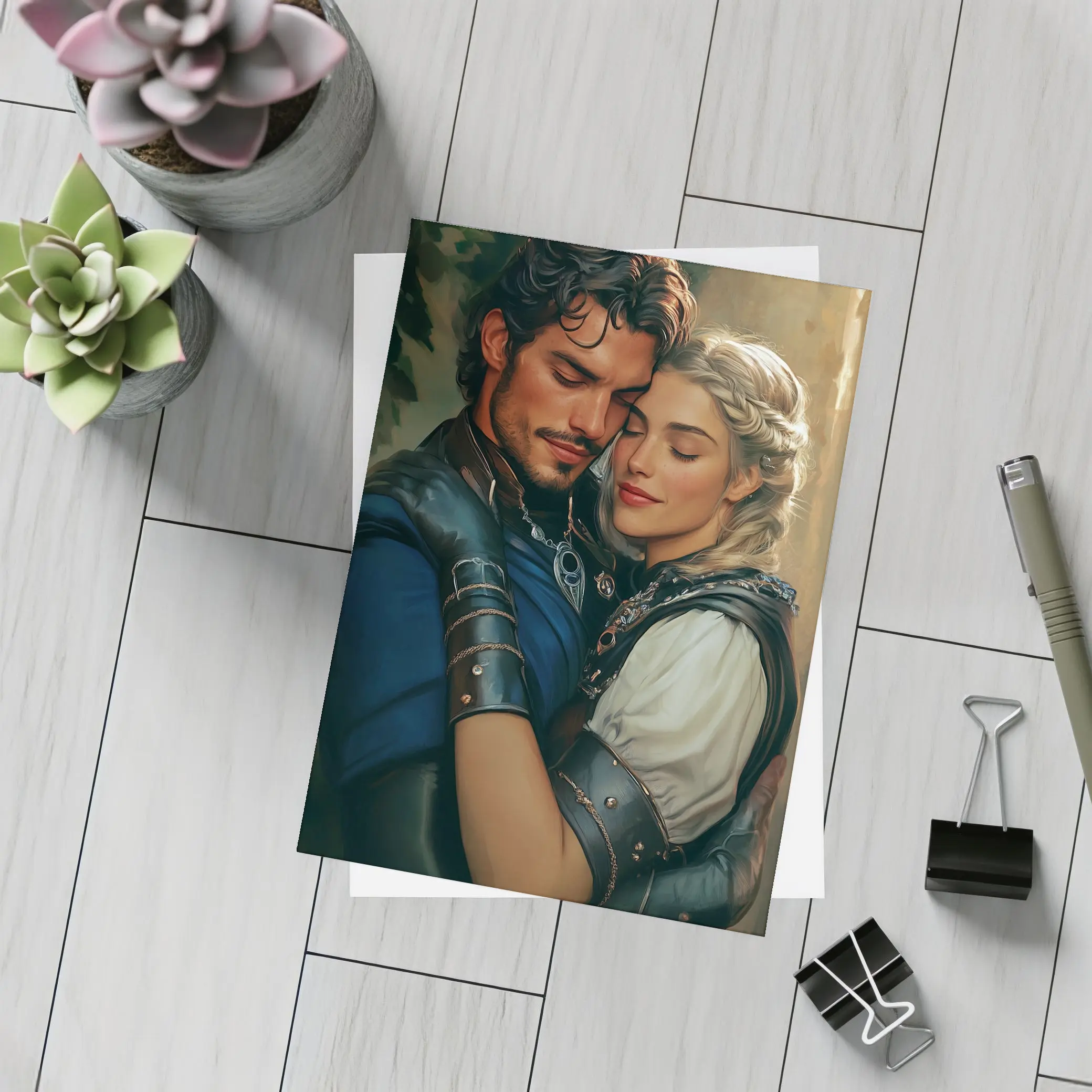 Medieval Fantasy Couple Romantic Digital Art – Postcards