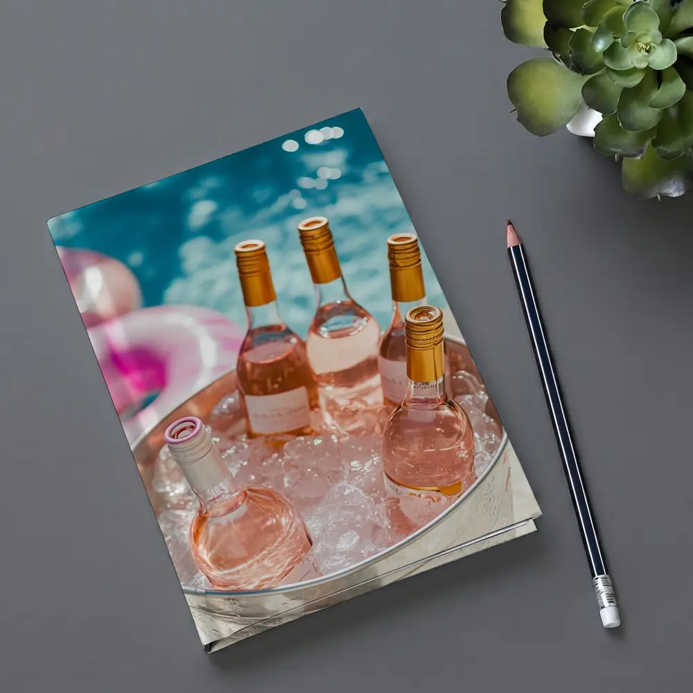 Rose Wine Bottles Chilling Pool Party – Notebooks