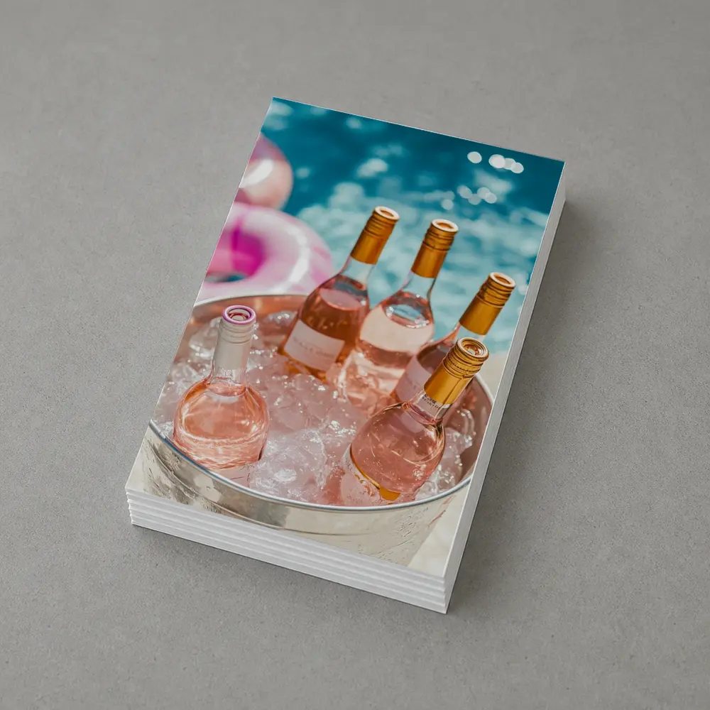 Rose Wine Bottles Chilling Pool Party – Postcards