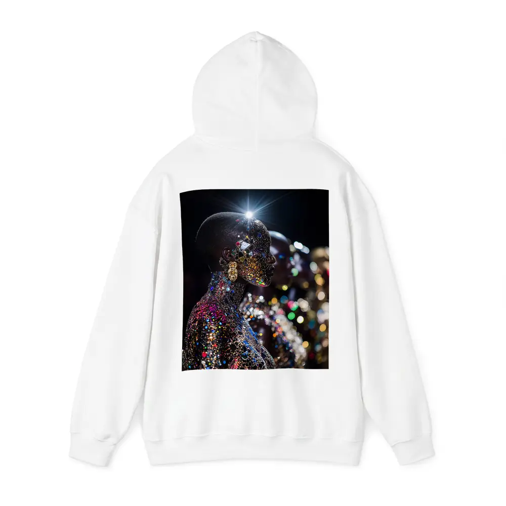 Glitter Jeweled Figure Dark Night Background – Hoodies