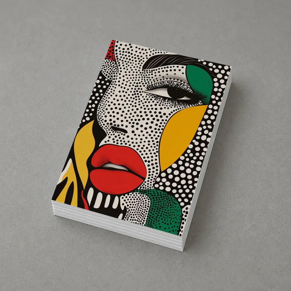 Pop Art Woman Face Bold Primary Colors – Postcards