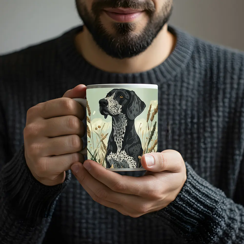 German Shorthaired Pointer Dog Wild Grass Field – Mugs