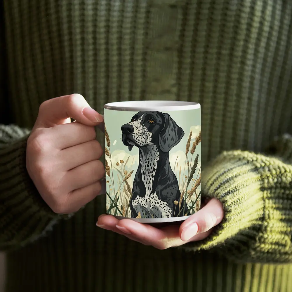 German Shorthaired Pointer Dog Wild Grass Field – Mugs
