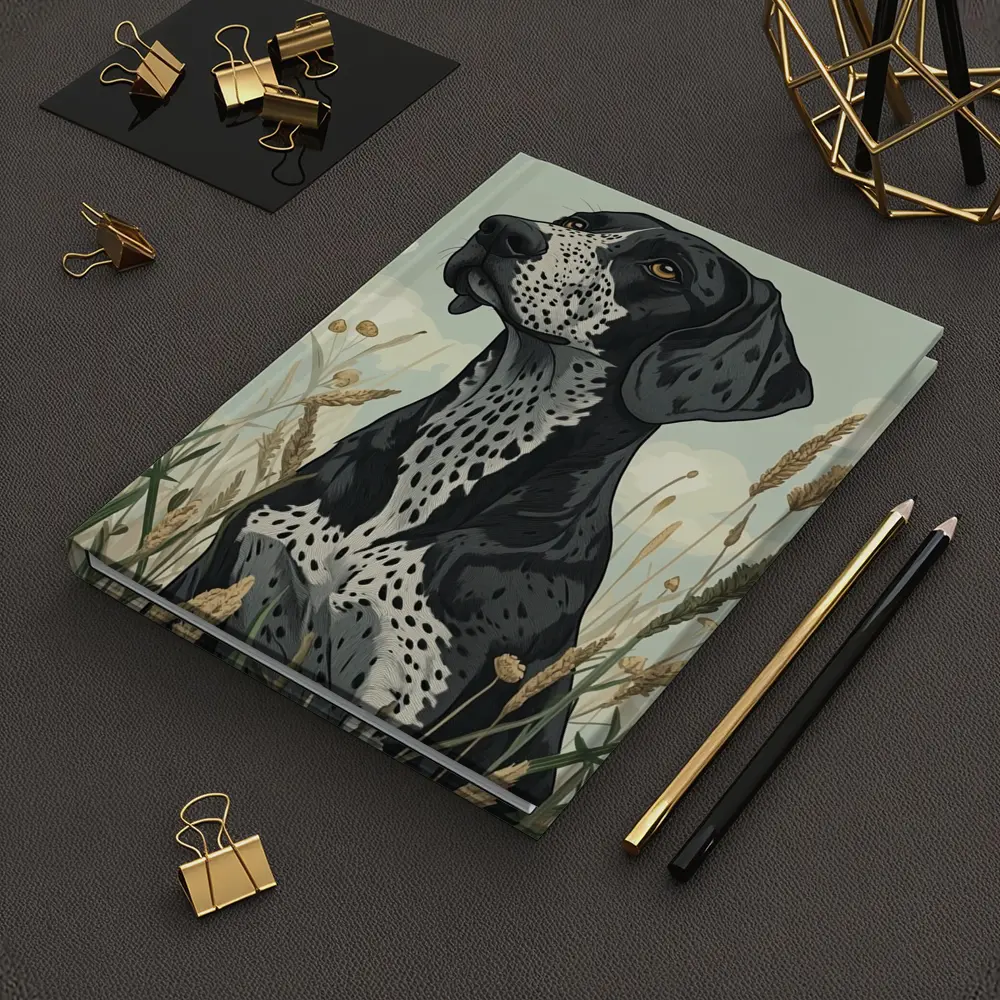 German Shorthaired Pointer Dog Wild Grass Field – Notebooks