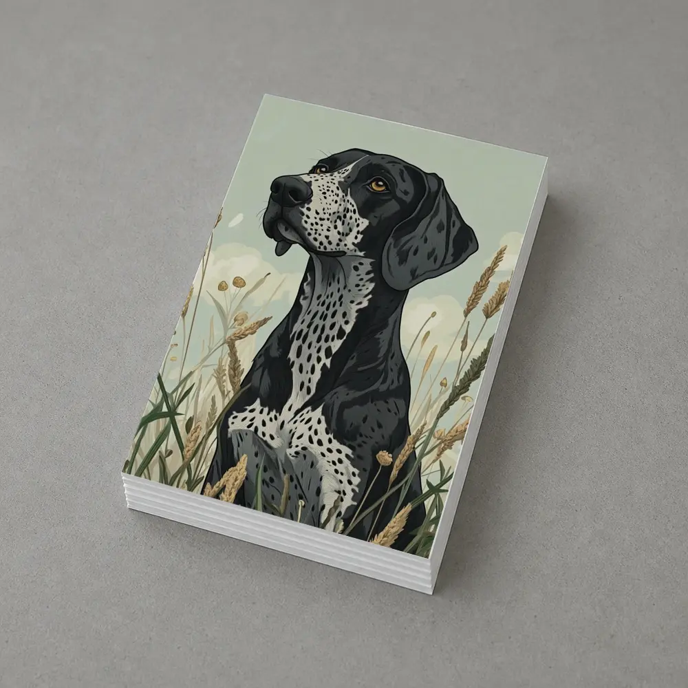 German Shorthaired Pointer Dog Wild Grass Field – Postcards