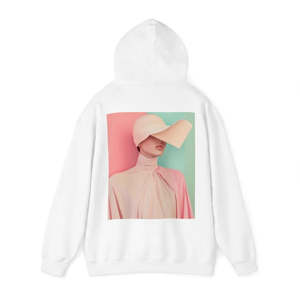 Pastel Pink Fashion Portrait Colorblock Background – Hoodies