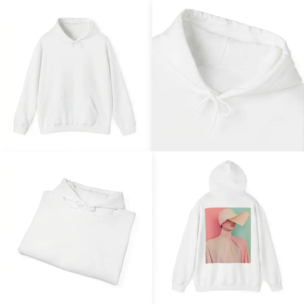 Pastel Pink Fashion Portrait Colorblock Background – Hoodies