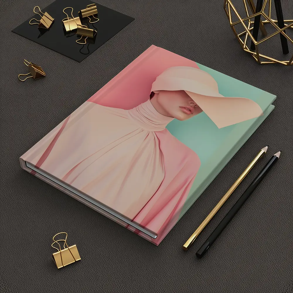 Pastel Pink Fashion Portrait Colorblock Background – Notebooks
