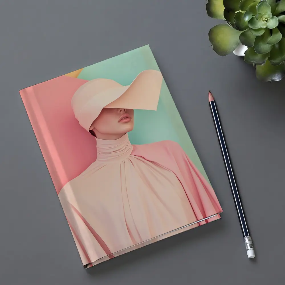 Pastel Pink Fashion Portrait Colorblock Background – Notebooks