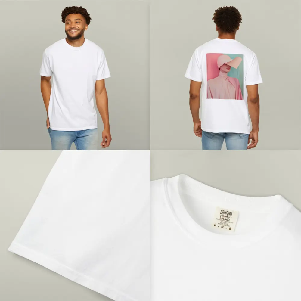 Pastel Pink Fashion Portrait Colorblock Background – T-Shirts
