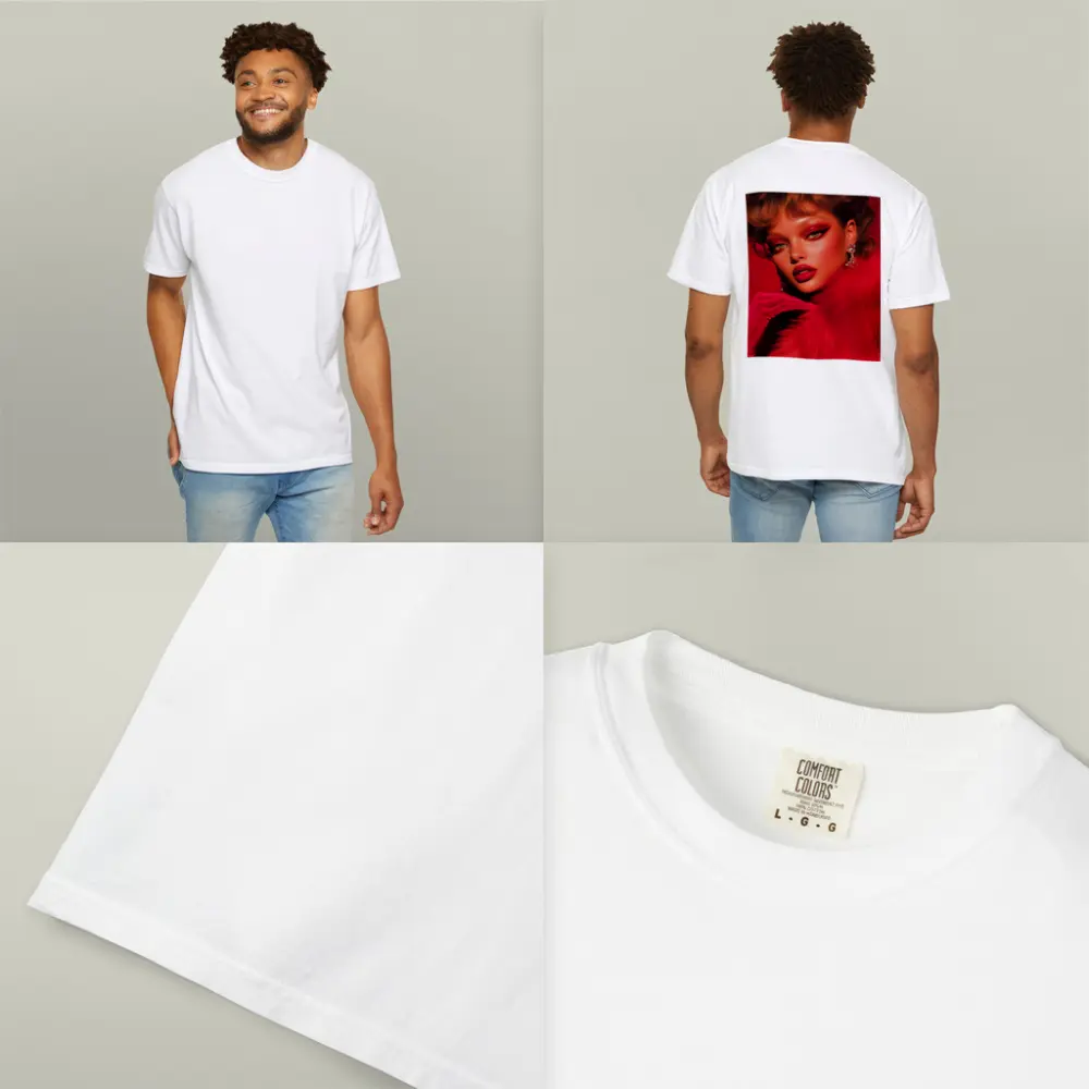 Red Glam Fashion Portrait Bold Makeup – T-Shirts