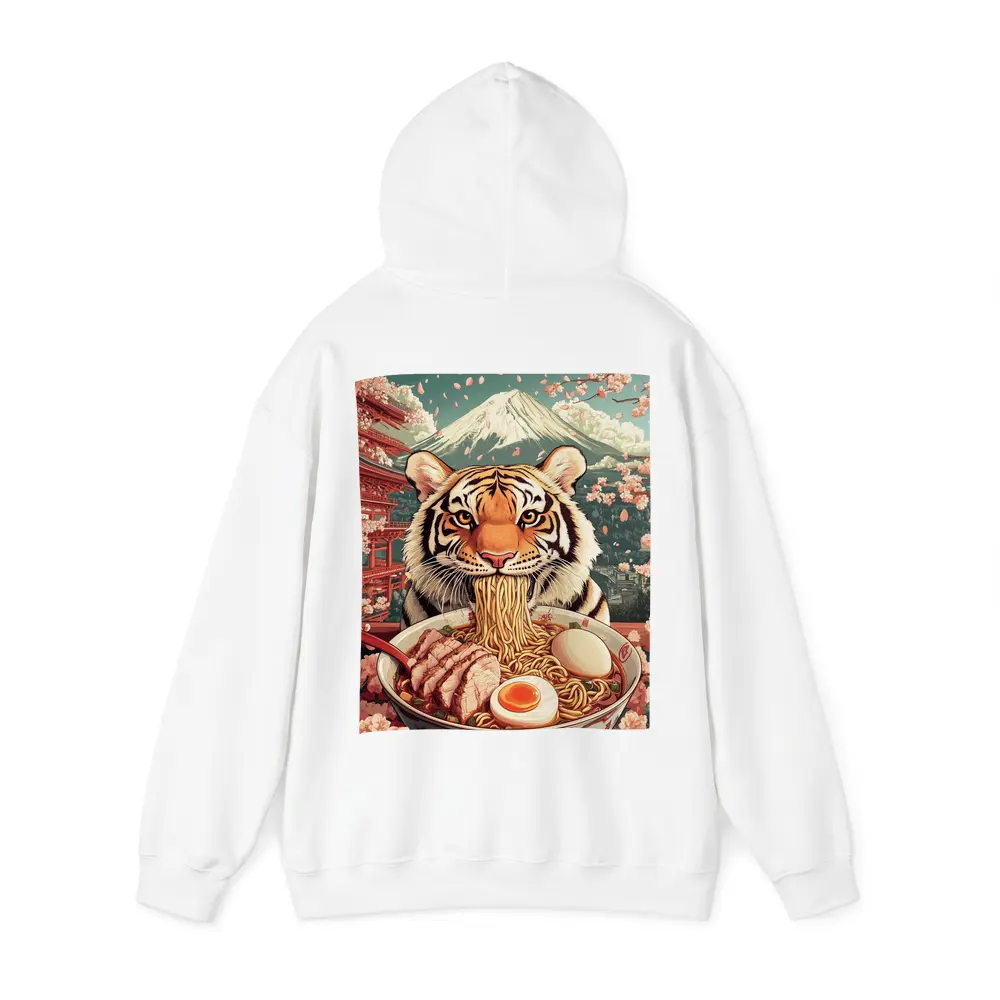 Tiger Eating Ramen Cherry Blossom Japan – Hoodies