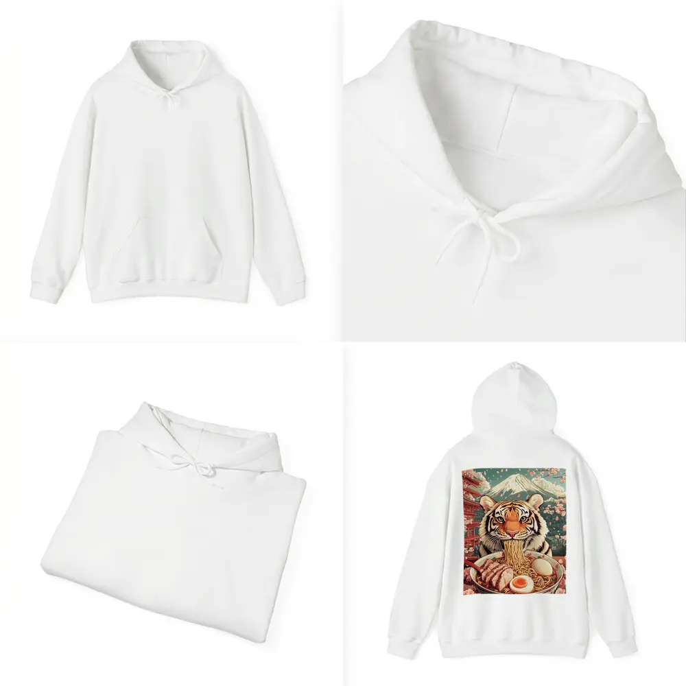 Tiger Eating Ramen Cherry Blossom Japan – Hoodies