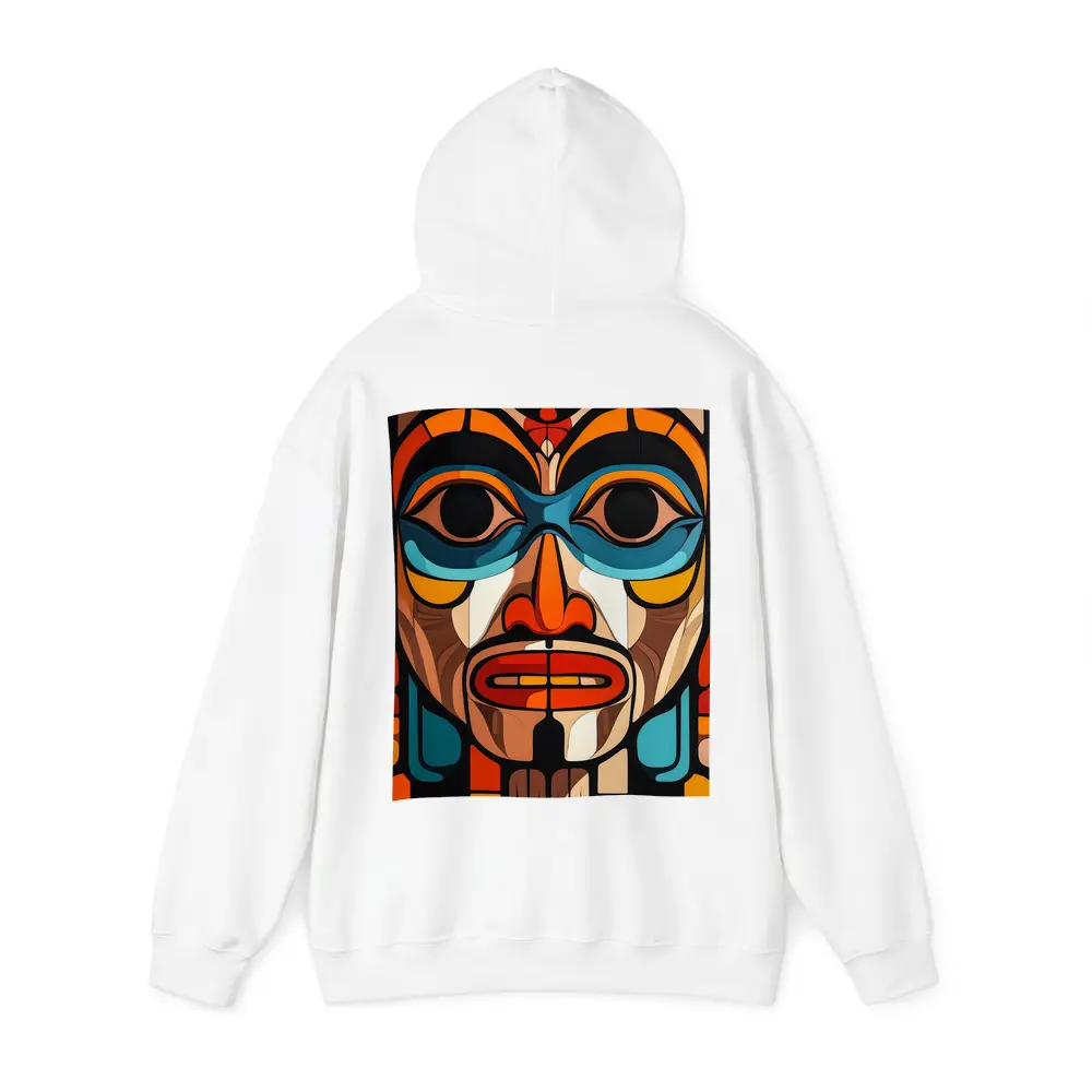 Native Totem Pole Face Bold Geometric Art – Hoodies