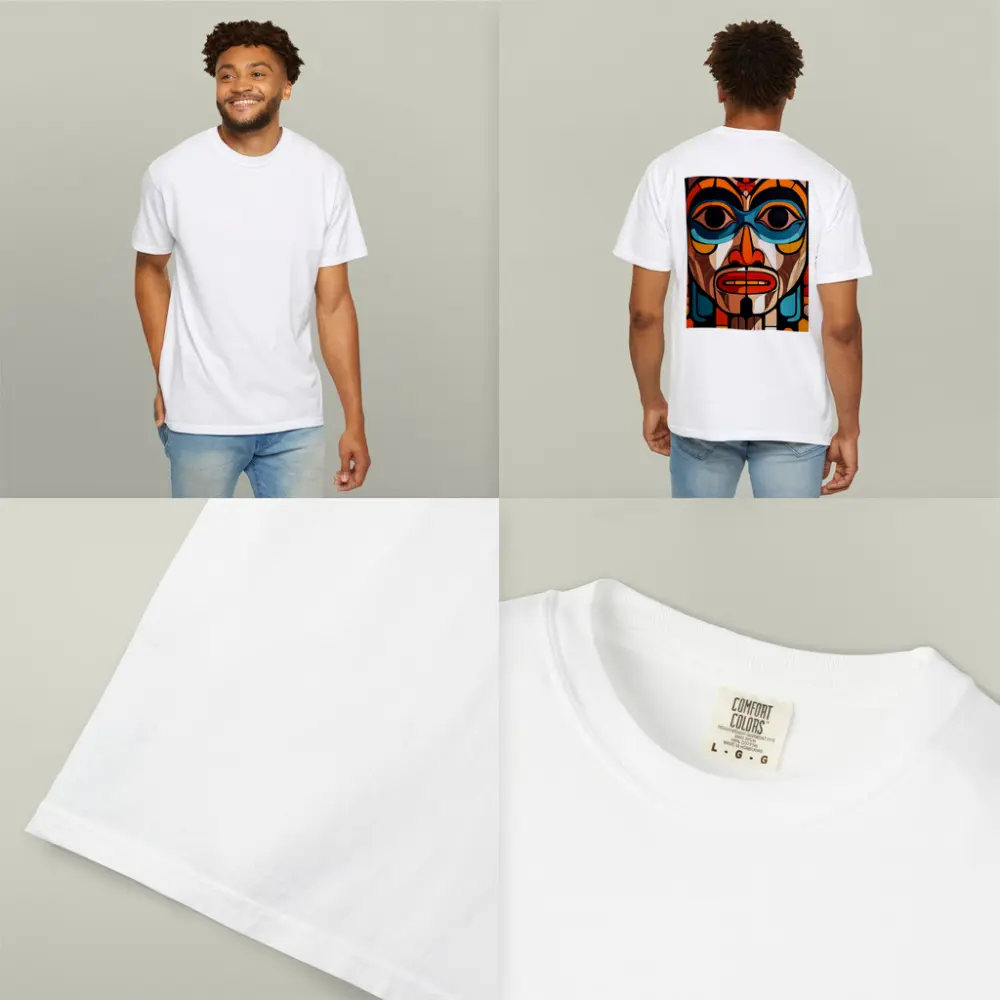 Native Totem Pole Face Bold Geometric Art – T-Shirts