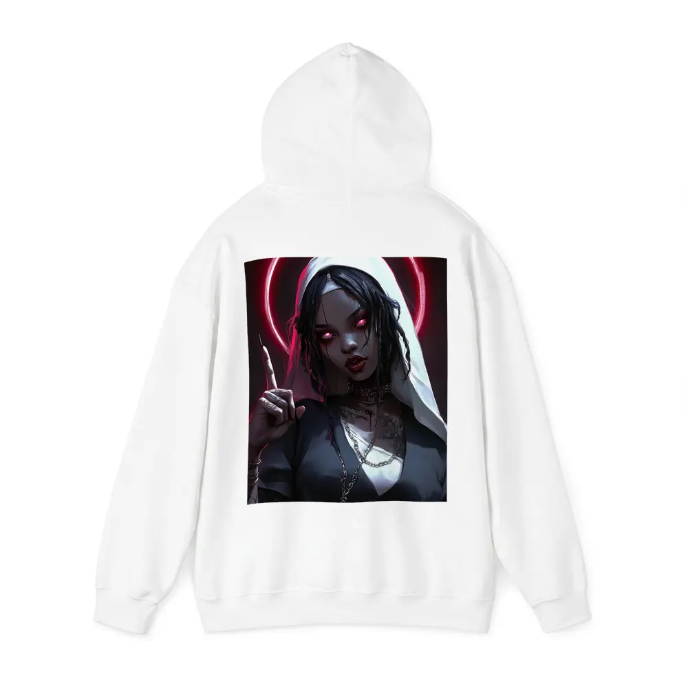 Gothic Anime Nun Dark Neon Halo – Hoodies