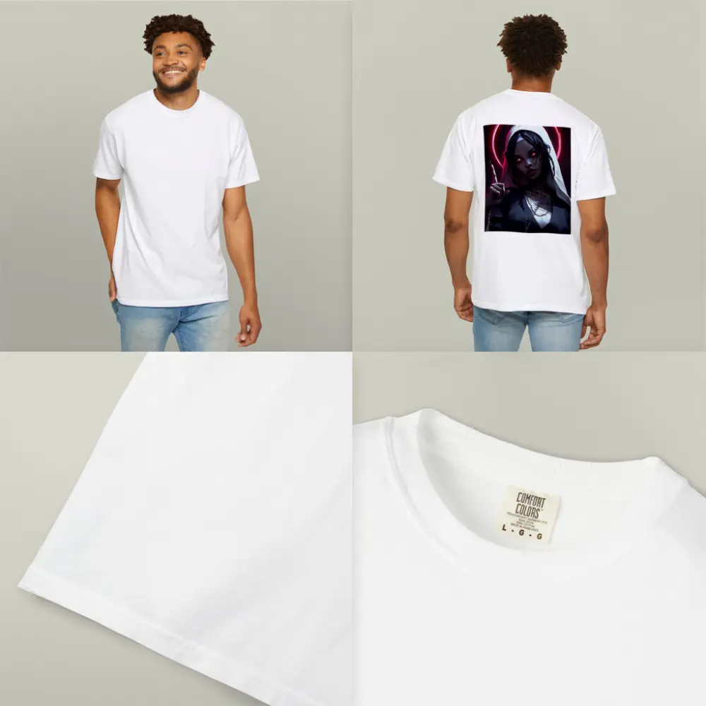 Gothic Anime Nun Dark Neon Halo – T-Shirts