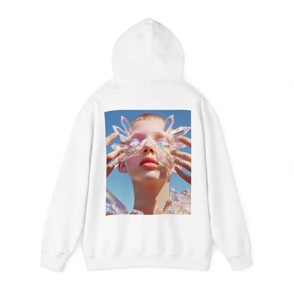 Crystal Woman Portrait Blue Sky Background – Hoodies