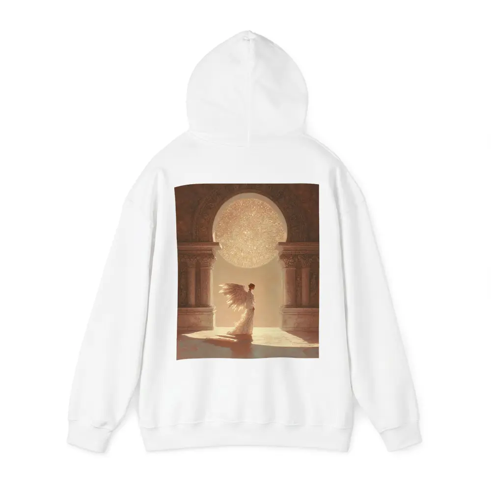 Angel Figure Glowing Arch Sacred Hall – Hoodies