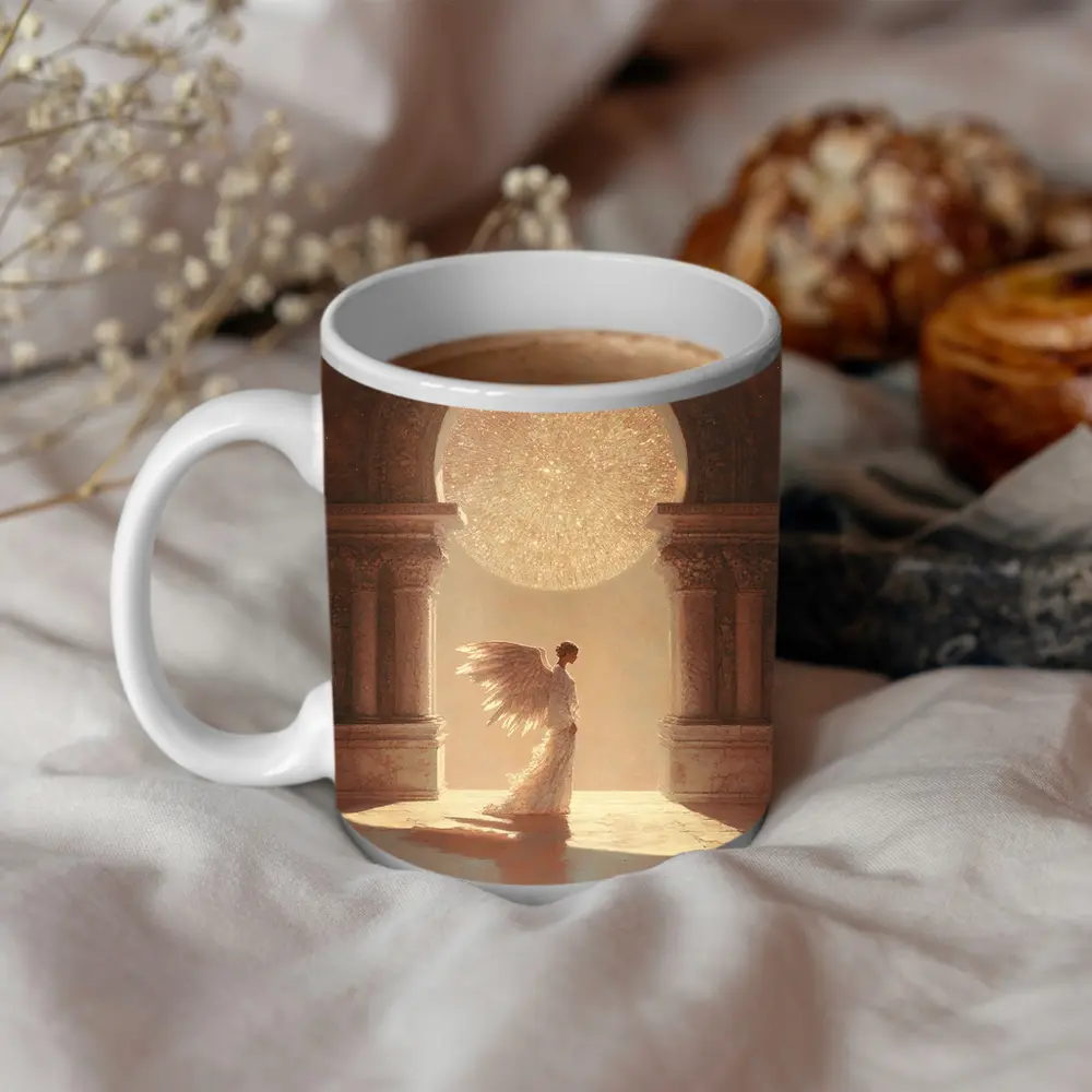 Angel Figure Glowing Arch Sacred Hall – Mugs
