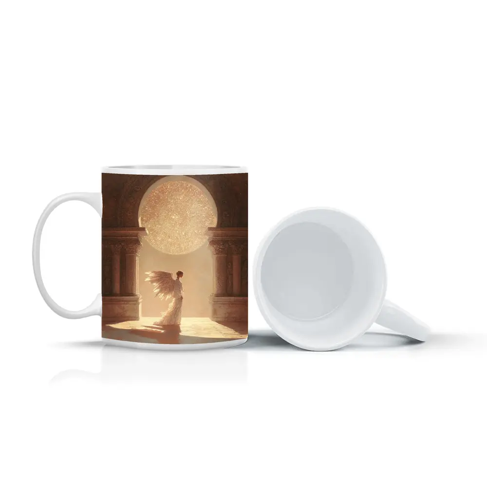 Angel Figure Glowing Arch Sacred Hall – Mugs
