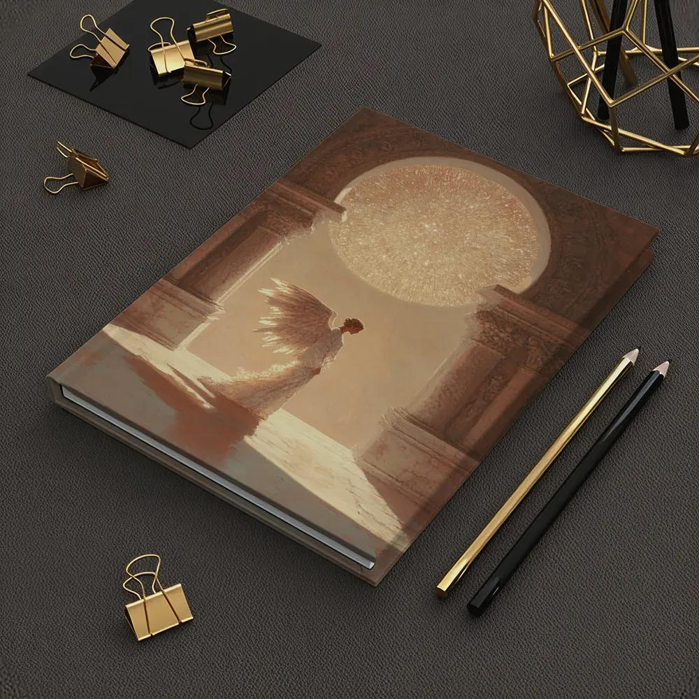 Angel Figure Glowing Arch Sacred Hall – Notebooks