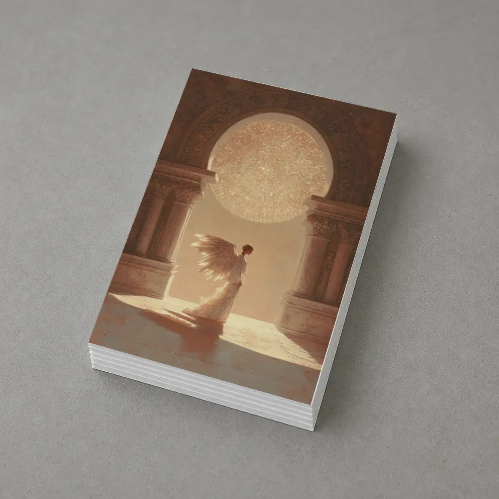 Angel Figure Glowing Arch Sacred Hall – Postcards
