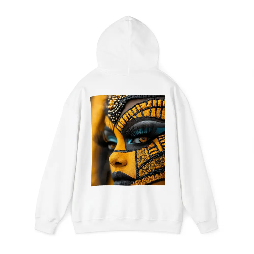 African Tribal Face Art Gold Black – Hoodies