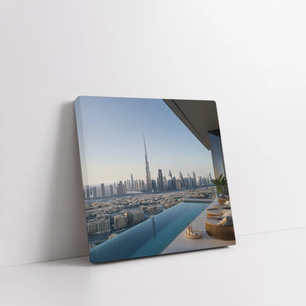 Dubai Skyline Burj Khalifa Infinity Pool View – Wall Art