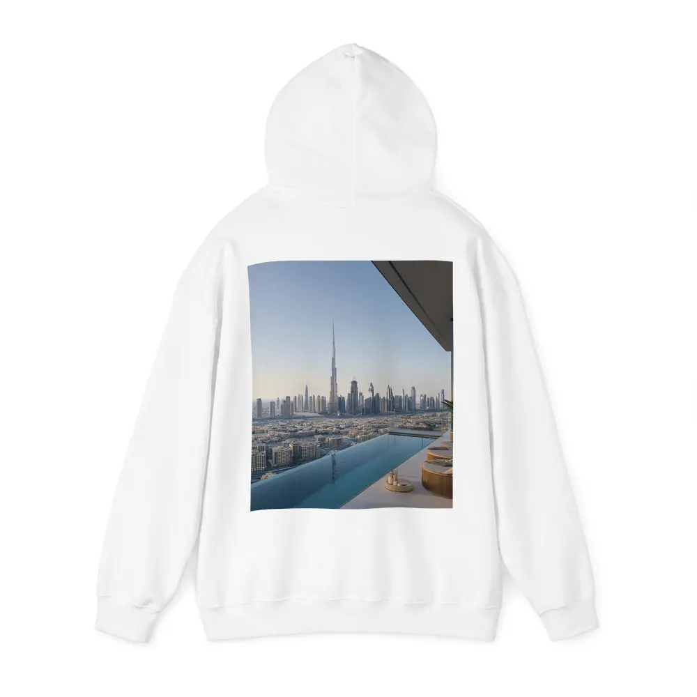 Dubai Skyline Burj Khalifa Infinity Pool View – Hoodies