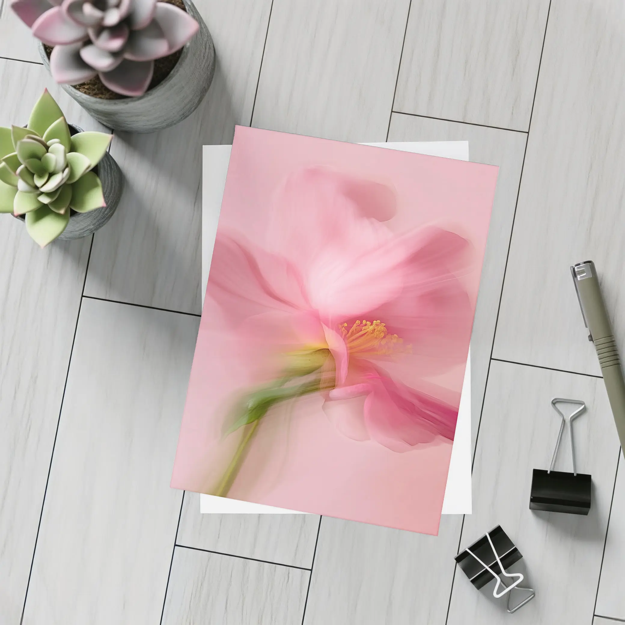 Pink Cosmos Flower Soft Blur Art – Postcards