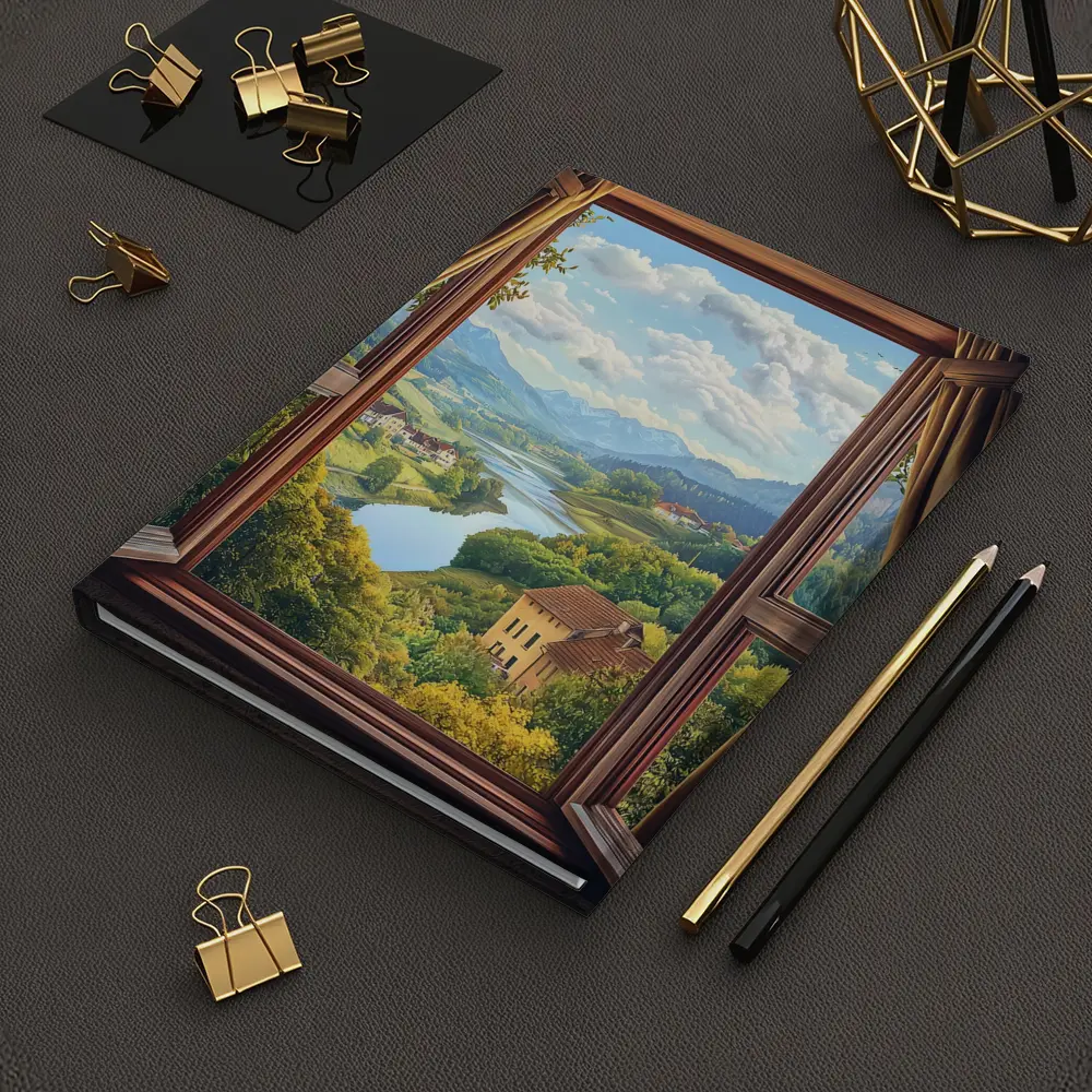 Open Window View Rolling Valley Landscape – Notebooks