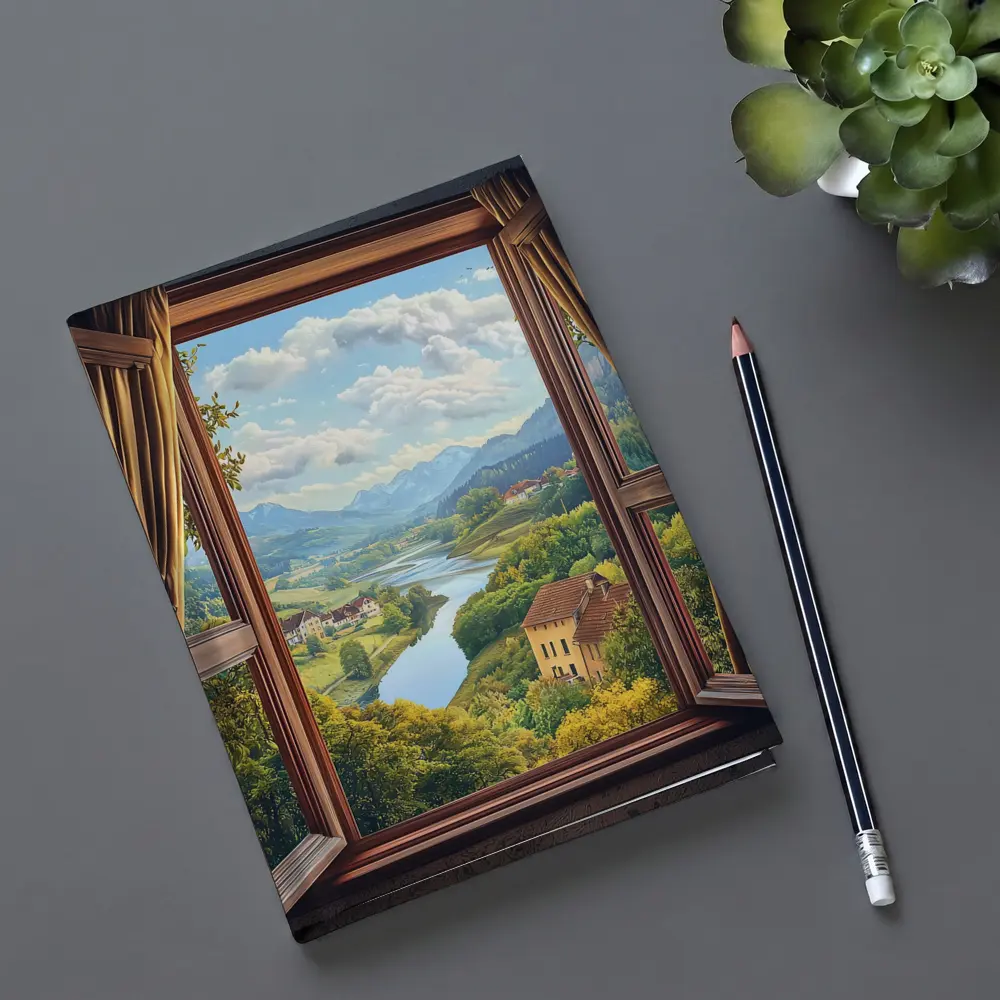 Open Window View Rolling Valley Landscape – Notebooks