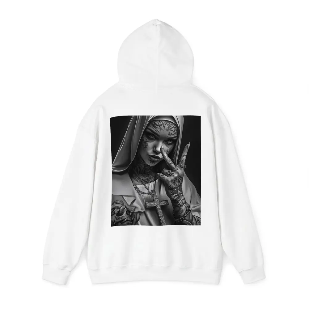 Tattooed Nun Dark Gothic Black White Art – Hoodies