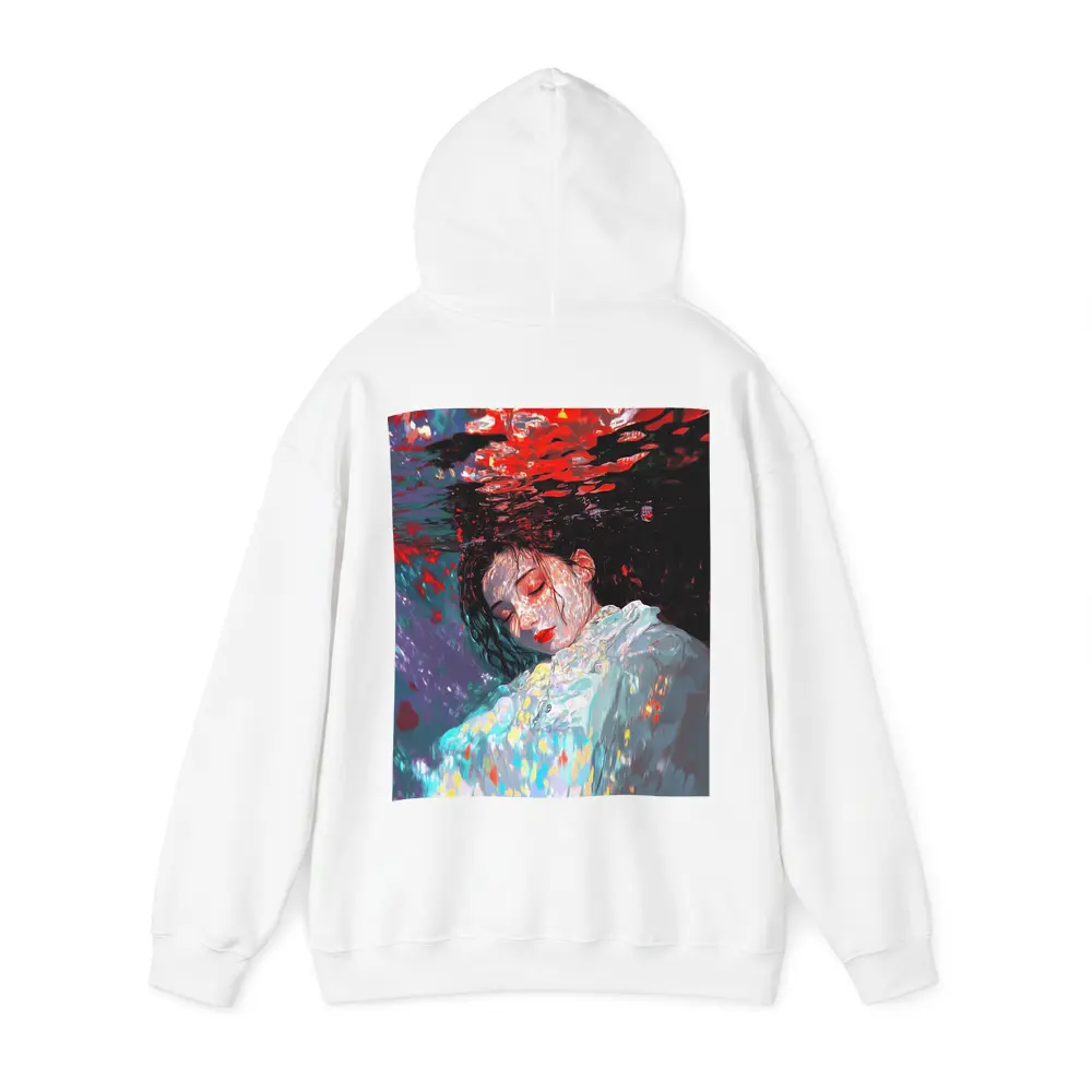 Woman Underwater Red Abstract Art Print – Hoodies