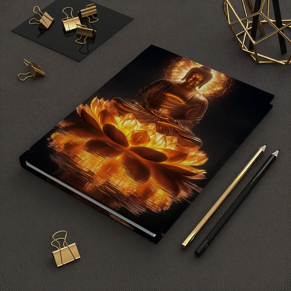 Golden Buddha Lotus Flower Dark Reflection – Notebooks