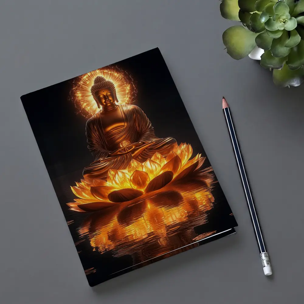 Golden Buddha Lotus Flower Dark Reflection – Notebooks
