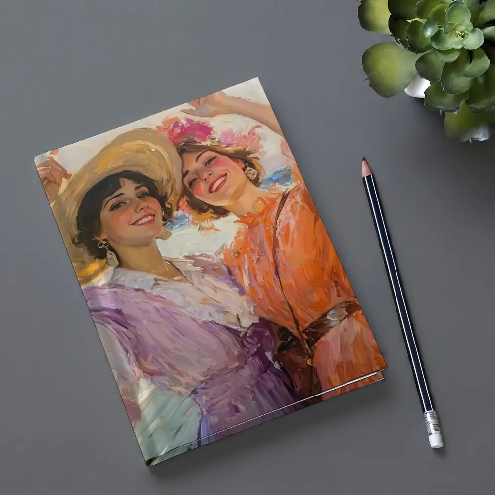 Two Women Dancing Impressionist Oil Painting – Notebooks