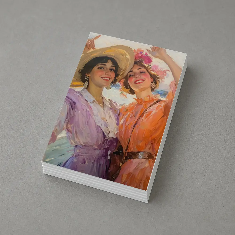 Two Women Dancing Impressionist Oil Painting – Postcards